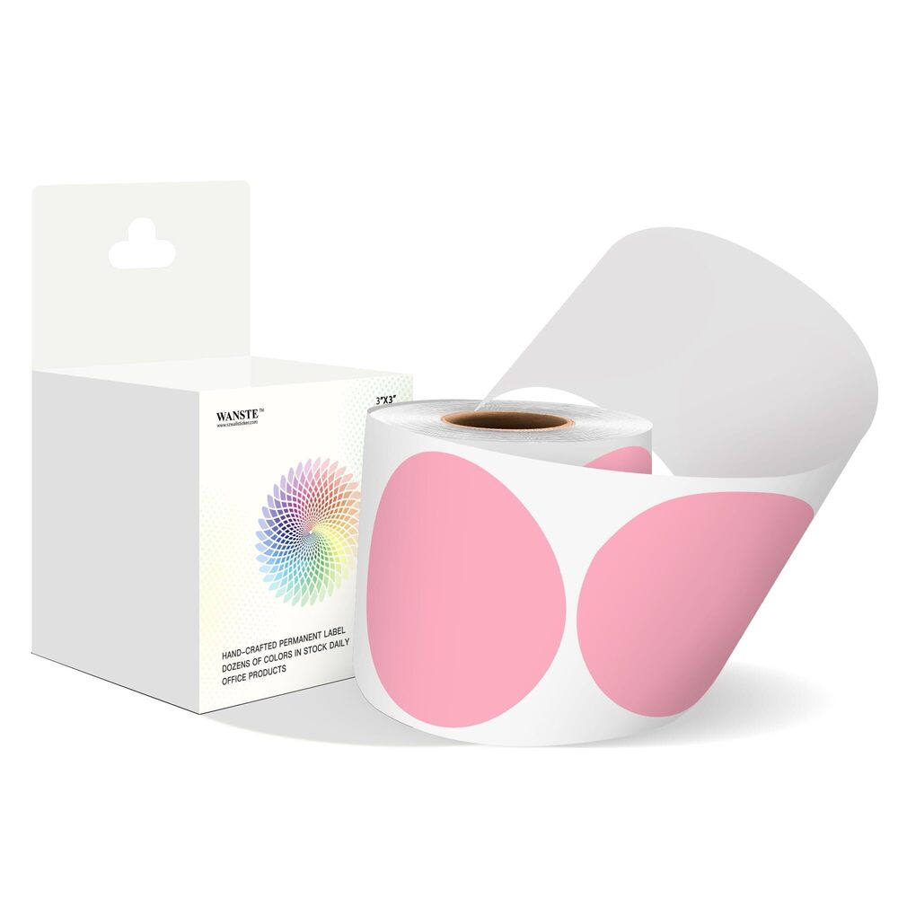 8609 3 Inch Pink Color Code Dot Stickers,500 PCS Round Labels Stickers in